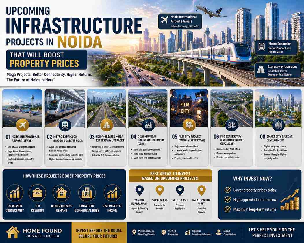Upcoming Infrastructure Projects in Noida That Will Boost Property Prices (2026 Guide)