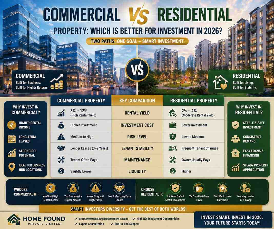Commercial vs Residential Property: Which is Better for Investment in 2026?